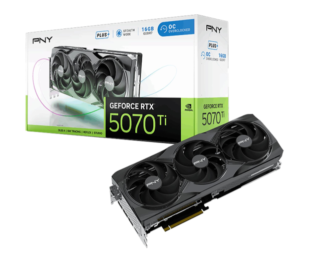 PNY GeForce RTX 5070 Ti Triple Fan Plus OC 16GB GDDR7 DLSS4 VCG5071T16TFXPB1-O - 1363591 - zdjęcie